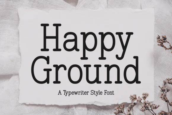 Happy Ground Font | Classic Typewriter Style Typeface for Vintage Designs, Rustic Branding, Handmade Labels, Journals, Invitations & Creative Projects