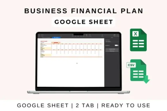 Business Financial Plan Template – Editable Startup & Small Business Finance Spreadsheet for Google Sheets, Excel & Apple Numbers, Revenue Forecast, Operating Expense Planner, Break-Even Analysis, Pro