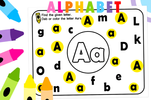 Alphabet Recognition Activity Workbook for Pre-K & Kindergarten | A–Z Letter Identification Worksheets | Uppercase & Lowercase Alphabet Find & Highlight Practice | Printable ABC Learning Packet for Pr