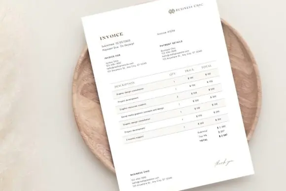 Luxury Business Invoice Template – Editable Canva Minimalist Invoice Design, A4 & US Letter Client Invoice Template, Modern Small Business Billing Form, Digital Download