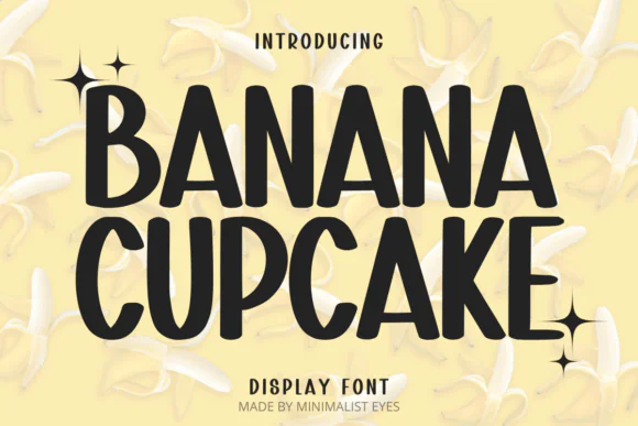 Banana Cupcake Playful Sans Serif Font – Rounded Cheerful Typeface for Branding, Packaging, Posters, Logos, Social Media Graphics, Kids Designs & Creative Display Typography