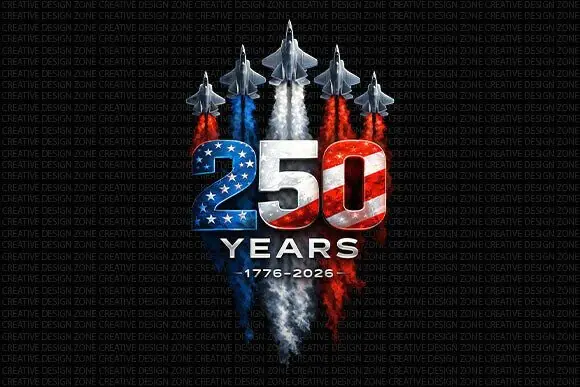 USA 250 Years Patriotic Jets PNG Bundle | America 250th Anniversary Design | Red White Blue Fighter Jets Graphic | Independence Day Sublimation PNG | Fourth of July Shirt Design | USA Semiquincentenni