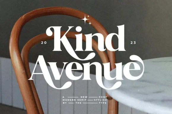 Kind Avenue Stylish Retro Serif Font – Expressive Vintage Typeface with Alternates, Ligatures & PUA Encoding for Branding, Editorial Designs, Logos, Posters, Packaging & Modern Classic Typography