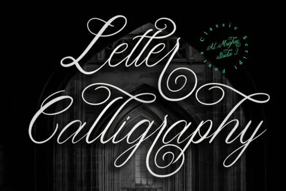 Letter Calligraphy Font | Classic Elegant Script Typeface with Alternates for Logos, Branding, Quotes, Invitations, Stationery & Romantic Designs
