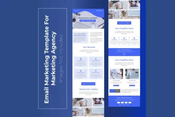 Corporate Email Marketing Template | Colorful Editable Business Newsletter Design in Adobe Illustrator & EPS | 600×1998 Multipurpose Email Layout for Corporate Brands, Agencies, E-commerce, Blogs, Ret