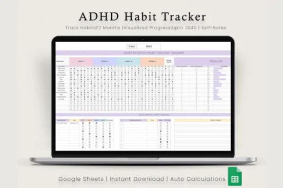 Google Sheets Habit Tracker – Blush Pink Digital Habit Planner, Daily Weekly Monthly Annual Goal Tracker, Automated Streak Calculator, Progress Charts & Self-Care Routine Spreadsheet