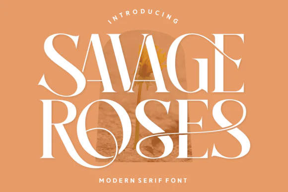 Savage Roses Romantic Serif Font – Elegant Bold Typeface with Ligatures, Italic Style & Multilingual Support for Wedding Invitations, Branding, Book Covers, Fashion, Packaging & Greeting Cards