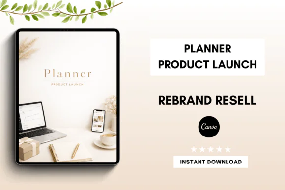 Product Launch Planner Kit – Printable & Digital Business Launch Organizer, Marketing Strategy Worksheet, Launch Timeline Tracker, Content Planner, Goal Tracker & Rebrandable Resell Planner for Entrep