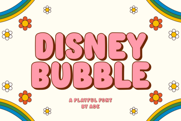 Disney Bubble Font | Fun Cheerful Rounded Bubble Typeface for Kids Designs, Invitations, Social Media Graphics, Stickers, Posters & Playful Digital Projects