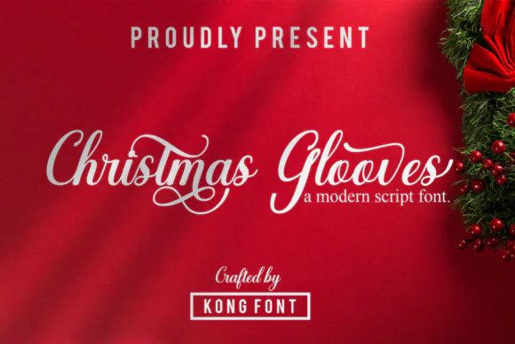 Christmas Glooves Font | Modern Playful Script Font for Holiday Designs, Logos, T-Shirts, Branding, Crafts & Festive Digital Projects