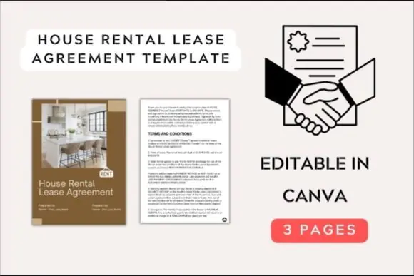 Simple One Page Rental Agreement Template – Editable Canva House Lease Contract, Printable A4 Landlord Tenant Agreement, Home Rental Form, Digital Download