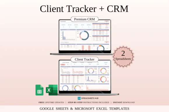 Client Tracker + CRM Templates for Excel & Google Sheets – Client Management Toolkit, CRM Spreadsheet, Lead Tracker, Project Progress Tracker, Communication Log, Payment Status Organizer & Service Bus