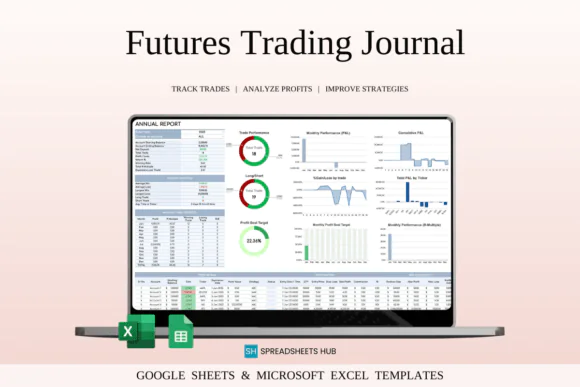 Futures Trading Journal Template for Excel & Google Sheets – Ultimate Futures Trading Tracker, Trade Log Spreadsheet, Strategy Performance Dashboard, Risk Management Calculator, Profit Loss Tracker &