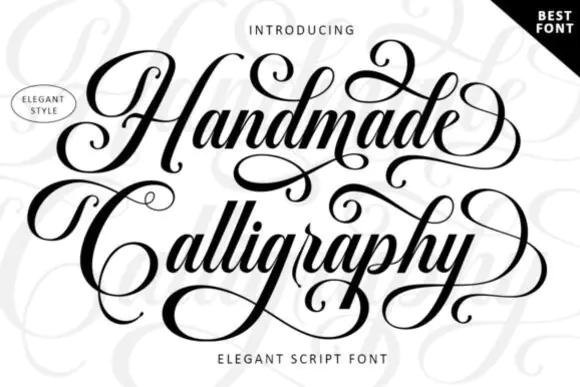Handmade Calligraphy Script Font – Elegant Luxury Typeface with Beautiful Character Variations for Invitations, Labels, Logos, Restaurant Menus, Fashion, Makeup, Stationery, Books, Packaging & Adverti