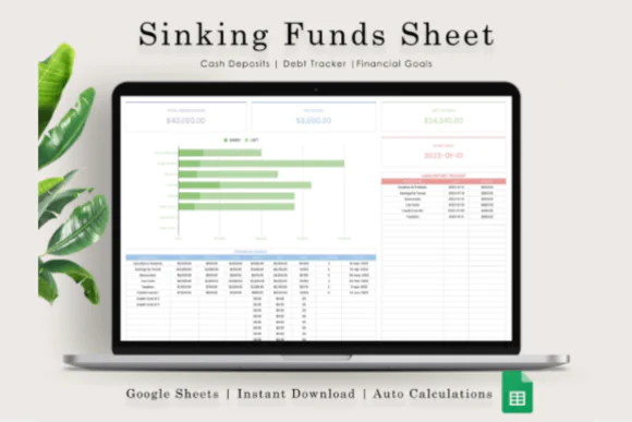 Sinking Funds Google Sheets Template – Budget Spreadsheet, Savings Goal Tracker, Personal Finance Planner, Sinking Fund Dashboard, Expense Planning Tool & Money Management Sheet