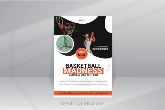 Editable Basketball Madness Flyer Templates | Creative Basketball Event & Sports Promotion Design | AI EPS High-Resolution Flyer Template for Tournaments, Game Nights, Clubs & Team Events