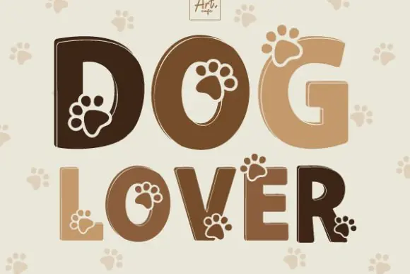 Dog Lover Font | Cute Bold Display Typeface for Dog Lovers, Kids Designs, T-Shirts, Mugs, Posters, Stickers, Planners, Home Decor & Pet-Themed Projects