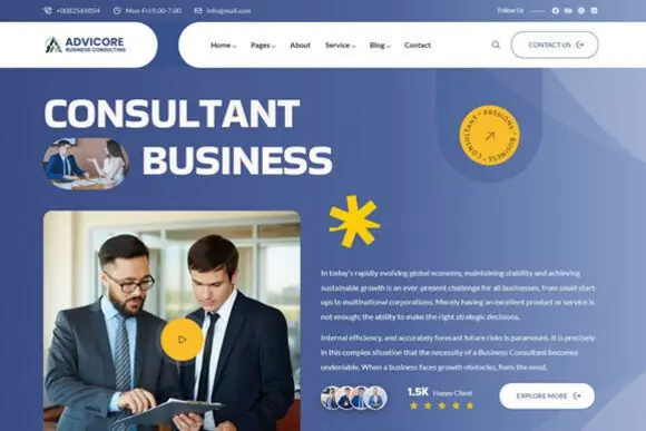 Business & Consulting WordPress Theme – AdviCore Responsive Elementor WordPress Template for Consulting Firms, Corporate Businesses, Startups, Agencies & Financial Services Websites