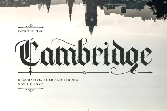 Cambridge Blackletter Font | Elegant Gothic Typeface for Logos, Branding, Posters, Invitations, Apparel, Certificates, Labels & Vintage Design Projects