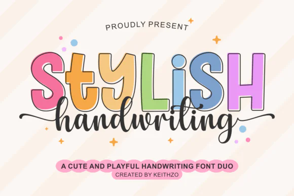 Stylish Handwriting Font | Playful Cute Font Duo with Swashes for Cricut, SVG Designs, T-Shirts, Birthday Cards, Easter Crafts & Sublimation