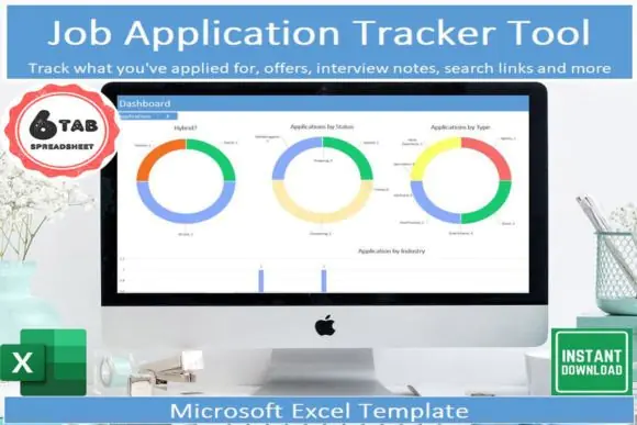 Job Application Tracker Tool Excel Template – Job Search Spreadsheet, Interview Stage Tracker, Offer Management Dashboard, Career Planner, Job Board Link Organizer & Interview Notes Tracker