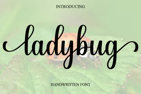 Ladybug Cursive Handwritten Font – Sweet Romantic Script Typeface for Branding, Logos, Wedding Designs, Greeting Cards, Fashion Lookbooks, Marketing Promotions & Elegant Creative Projects