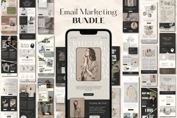 Email Marketing Templates Bundle for Canva & Flodesk | Minimalist Newsletter Design Pack | Editable Email Campaign Templates for Small Business, Bloggers, Coaches & E-commerce Brands