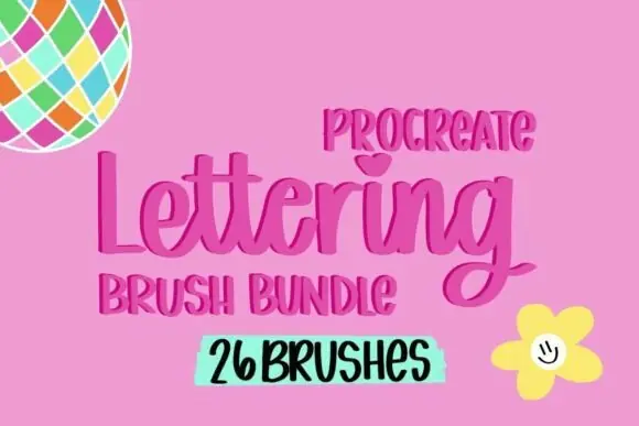 Procreate Lettering Brush Bundle for iPad | 26 Calligraphy & Hand Lettering Brushes | Modern Script, Digital Notes & Typography Brushes for Procreate
