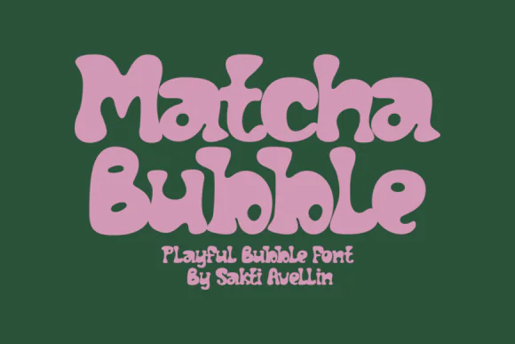Matcha Bubble Font | Thick Retro Kawaii Bubble Typeface for Branding, Packaging, Social Media, YouTube Thumbnails, T-Shirts, Mugs & Playful Designs