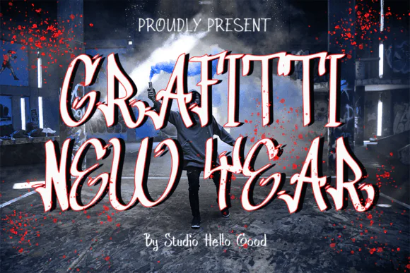 Grafitti New Year Font | Festive Urban Graffiti Typeface for New Year Party Invitations, Event Posters, Social Media Graphics, Flyers & Bold Street Art Designs