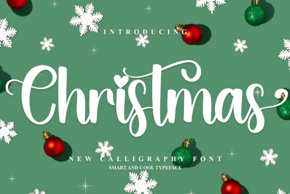 Christmas Font | Festive Holiday Typeface with Glyphs & Ligatures for Greeting Cards, Gift Tags, Invitations, Decorations, Wall Art & Merry Christmas Designs