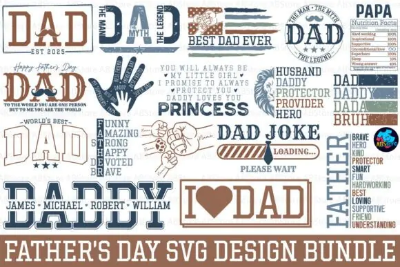 Father’s Day SVG Design Bundle, Dad SVG Bundle for Cricut, Funny Father Quotes SVG, Best Dad Ever PNG Files, Father’s Day Shirt SVG, Papa SVG Cut Files, Cricut & Silhouette Dad Bundle
