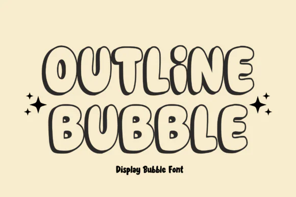Outline Bubble Font | Childish Easy-to-Read Bubble Display Typeface for Crafts, Greeting Cards, Digital Designs, Presentations, Stickers & Kids Projects
