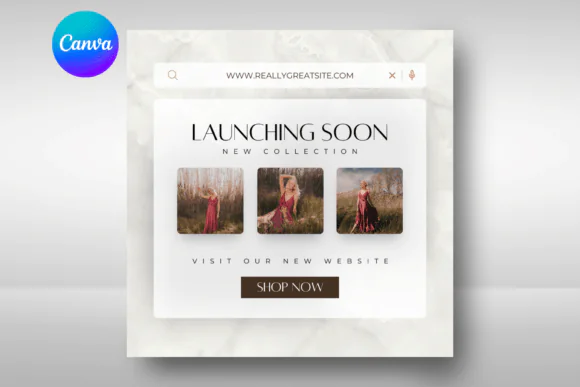 Minimal Launching Soon Instagram Post Template | Editable Canva Social Media Announcement Design for Brands, Businesses, Bloggers, Product Launches & Marketing Promotions