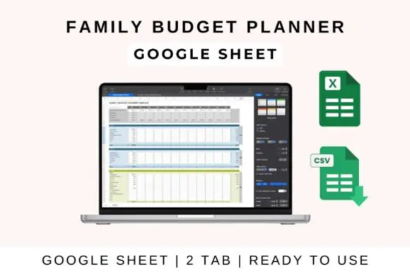 Family Budget Planner Spreadsheet Template – Excel Google Sheets & Apple Numbers Household Budget Tracker, Monthly Income Expense Planner, Budget vs Actual Spending, Savings Debt Tracker & Family Fina
