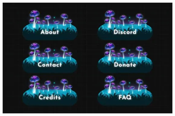 Magic Mushroom Forest Twitch Panels Bundle – 21 Enchanted Fantasy Stream Panels PNG, Glowing Purple Mushroom Overlay Set, Twitch About Me Panels, Stream Branding Kit, Mystic Woodland Channel Graphics