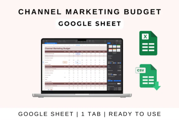 Channel Marketing Budget Template – Google Sheets Excel & Apple Numbers Marketing Spend Planner, Social Media SEO PPC Email Influencer Budget Tracker, Projected vs Actual Cost Dashboard, ROI Tracker &