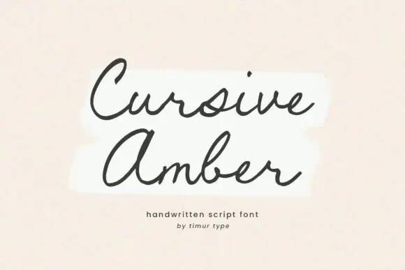 Cursive Amber Font | Smooth Handwritten Script Typeface for Invitations, Logos, Branding, Wedding Designs, Stationery & Elegant Projects