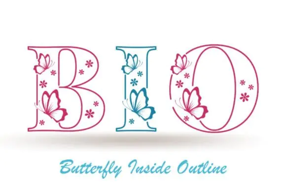 Butterfly Inside Outline Font | Elegant Decorative Butterfly Typeface for Stationery Art, Greeting Cards, Social Media Posts, Invitations, Wall Art & Feminine Designs