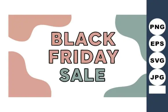 Black Friday Sale Announcement Vector Design | Pastel Pink & Blue Abstract Promotional Graphic with SVG, EPS, JPG & PNG Files for Social Media, Flyers, Posters, Ads, Banners & Holiday Marketing