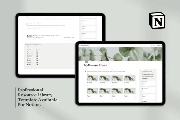 Notion Resource Library Hub Template | Digital Asset Manager & Content Organization System | File, Link & Media Library Dashboard | Productivity Workspace for Creators, Freelancers & Businesses