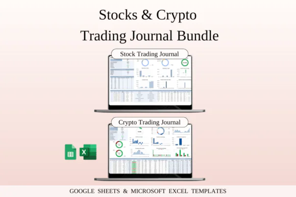 Stocks and Crypto Trading Journals Bundle – Excel & Google Sheets Trading Journal Templates, Stock Trade Tracker, Crypto Trade Log, Profit Loss Dashboard, Risk Management Tools, Position Sizing Calcul