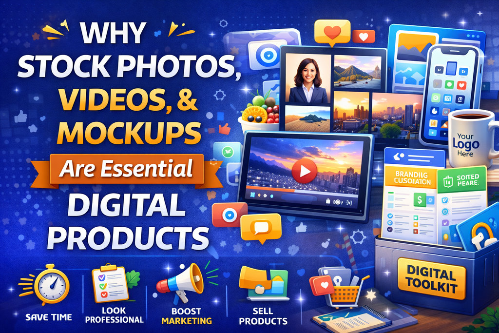 Why Stock Photos, Videos, and Mockups Are Essential Digital Products